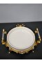 Oven Dish Bowl Luxury Serving Plate Bowl Gold Silver Serving Plate Striped Tableware Kitchen Home - 3