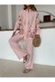 Women's Shirt with Stone Embroidery on Shoulders and Sleeves, Standard Pants Size Suit - 9
