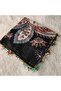 Handmade Needlework Writing, Scarf, Yemeni, Mevlit Cover, Head Cover, 4 Sides Embroidered, 100% Cotton, 100*100cm - 4