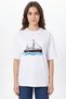 Bandırma Vapuru Printed White Crew Neck T-Shirt Oversize - 100% Cotton Unisex - 2
