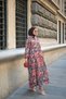 Women's Watercolor Floral Patterned Dress Smoked - 4