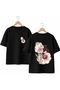Lover Back and Front Chest Printed 100% Cotton Oversize Loose Regular Fit Crew Neck T-Shirt