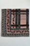 Powder Black Floral Patterned Flared Cotton Scarf - 2
