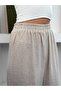 Single Gold Button V-Neck Wide Sleeve Wrinkled Textured Kimono Trouser Set 9110 - Beige - 8