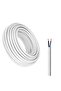2 Core 20 Meter Electrical Cable Wire - White PVC Insulated Flexible Power Cord (1 MM)