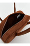 Brown Leather Look Women's Shoulder Bag - 4
