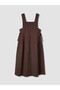 Lcw Modest Brown Square Neck Gabardine Gilet Dress - 3