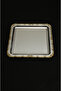 Set of 6 Square Stainless Steel Trays – Decorative Coffee and Tea Serving Tray with Embossed Pattern - 2