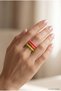 Colorful Bead Ring Set 3-Piece Handmade Y2K Bohemian Aesthetic Summer Orange Green Pink Combination Ring - 4