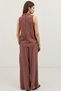 Burgundy Shawl Collar Striped Women's Suit - 4