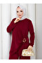 Sandy Fabric Buckle Double Suit – Comfortable Fit Wide-Legged Hijab Suit – 4 Color Options - 5