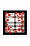 Twill Silk Scarf with Black Plaid Poppy Detail - 2