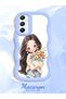 Samsung Galaxy A34 5g Compatible Case Camera Protector Blue Silicone Couple Phone Case Girl Pattern - 2