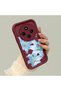 Xiaomi Redmi 14C 4g Compatible Case Camera Protector Burgundy Silicone Couple Phone Case Floral Pattern - 2