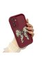 Samsung Galaxy M34 Compatible Case Camera Protector Claret Red Silicone Couple Phone Case Bow Tie Pattern - 3