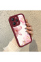 Xiaomi Redmi 12 4g Compatible Case Camera Protector Burgundy Silicone Couple Phone Case Floral Pattern - 2