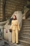 Women's Ruffle Detail Layered Wrinkled Double Suit Yellow - 2
