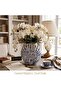 Ceramic Nordic Navy Blue Decorated Vase 18 cm - 3