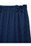 Bow-Tie Detailed Polka Dot Wrinkled Fabric Elastic Waist Pants - 5