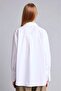 100% Cotton Oversized Poplin Long Sleeve White Shirt T8735Az26Au - 5