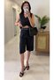 Frella Black Belted Vest Suit - 3
