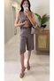 Frella Khaki Belted Vest Suit - 4