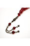 Moskva Rosary 21 Beads 15.5x11.5mm Deep Ruby Red Prayer Beads Tasbih Silver-Tone Chain Tassel - 2