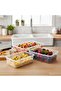 Clear Plastic Food Storage Containers Set of 3, Rectangular, Airtight Locking Lids, Kitchen Organiser - 7