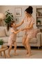 Teddy Bear and Heart Patterned Cotton Mother-Daughter Pajama Set (the Price Is for One Product) - 4