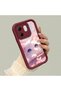 Infinix Hot 50I Compatible Case Camera Protector Claret Red Silicone Couple Phone Case Cat Pattern - 2