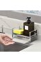 Black Dish Drying Rack With Drawer Sink Drainer Drip Tray Anti Rust Frame Swivel Spout Large Storage Draining Board Removable Cutlery Holder Kitchen Accessories - 5