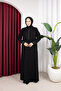 Ruffle and Stone Detailed Cemre Ferace (Black) - 7