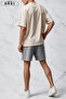 Bklyn Printed Cotton Fabric Unisex T-Shirt-Grey Shorts Set - 4