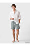 Khaki Short Length Striped Men's Swim Shorts - 2