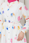 Women's Waist-Tied Tropical Patterned Dress - 7