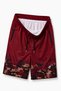 Girl's Premium Swim Shorts with Zipper Pockets and Mesh Lining - Burgundy - 3