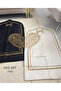 Heart-Shaped Prayer Rug, Paired Couple Prayer Rug, Bride and Groom Bundle, Gift, Dowry Box, Linen Punch Embroidery - 5
