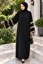 Flared Sleeves, Three-Stripe Accessory Detail, Loose Fit, Dress That Can Be Worn on Casual and Special Occasions. - 4