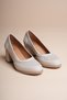 Women's Genuine Leather Casual Heeled Shoes - Beige - 4