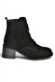 Z555670602 Black Genuine Leather Suede Thick Heeled Women's Boots - 5