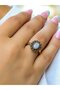Natural Stone Moonstone Natural Stone Tulip Model Antique Women's Adjustable Ring Euy93Ay - 2