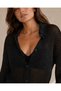 Women's Light Glitter Openwork Knitwear Shirt and Pants Two-Piece Set - 3