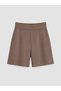 Özmarka New Season Brown Elastic Waist Soft Touch Women's Shorts - 5