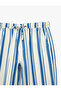 Cotton Pocketed, Tie-Waist, Comfortable Cut, Striped Barrel Balloon Pants - 3