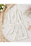 Ecru Floral Patterned Rope Strap Shorts Women's Pajama Set Summer Home Wear - 6