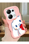 Poco M6 Pro 4g Compatible Case Camera Protector Pink Silicone Couple Phone Case Stripe Pattern