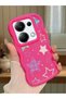 Redmi Note 13 Pro 4g Compatible Case Camera Protector Red Silicone Couple Phone Case Star Pattern