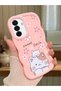 Samsung Galaxy A17 Compatible Case Camera Protector Pink Silicone Couple Phone Case Cat Pattern