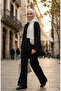 Bürümcük Fabric Ruffled Hijab Double Set 13250-06 Black