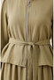 Stone Detailed Zippered Belted Hijab Double Set 0335-02 Khaki - 4